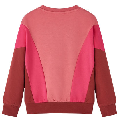 Kids' Sweatshirt Colour Block Pink and Henna 104