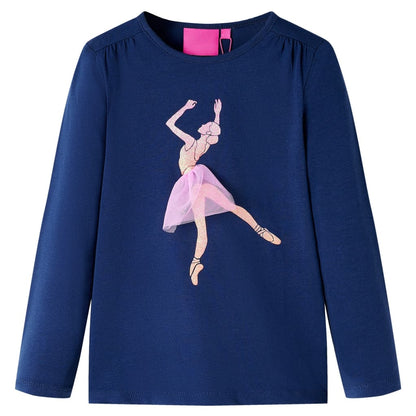 Kids' T-shirt with Long Sleeves Navy 116