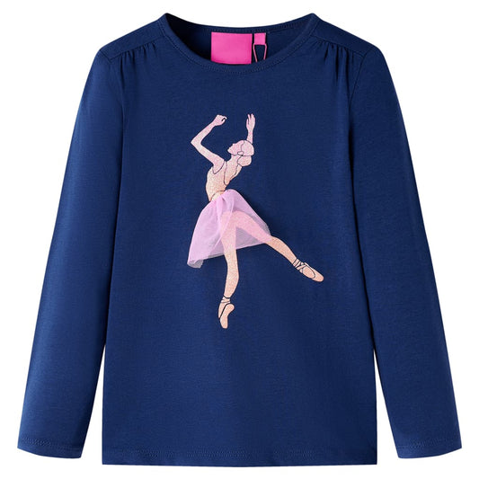 Kids' T-shirt with Long Sleeves Navy 128