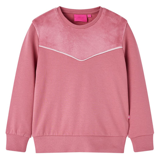 Kids' Sweatshirt Velvet Patchwork Raspberry 128