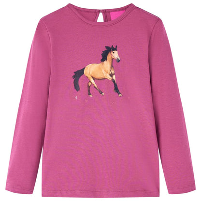 Kids' T-shirt with Long Sleeves Raspberry 92