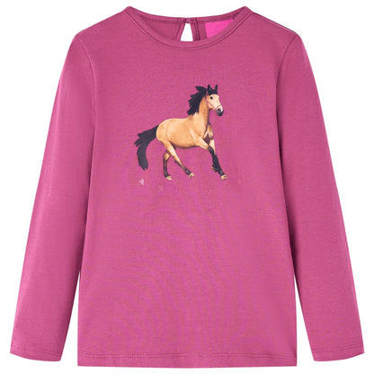 Kids' T-shirt with Long Sleeves Raspberry 116