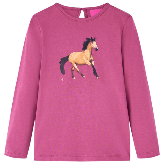 Kids' T-shirt with Long Sleeves Raspberry 116