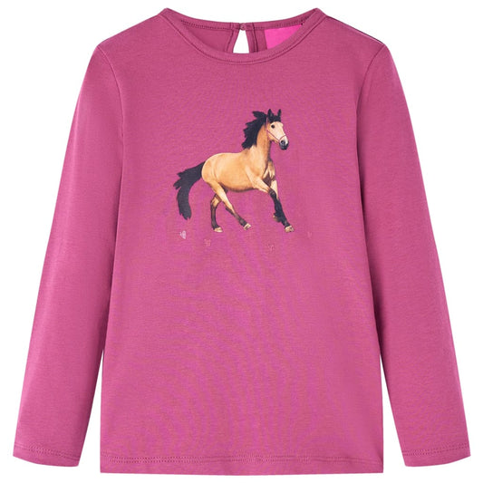 Kids' T-shirt with Long Sleeves Raspberry 128