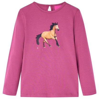 Kids' T-shirt with Long Sleeves Raspberry 140