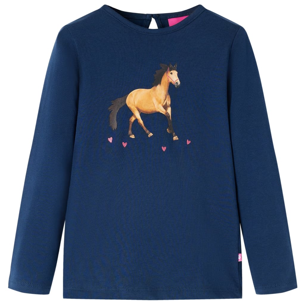 Kids' T-shirt with Long Sleeves Navy Blue 104