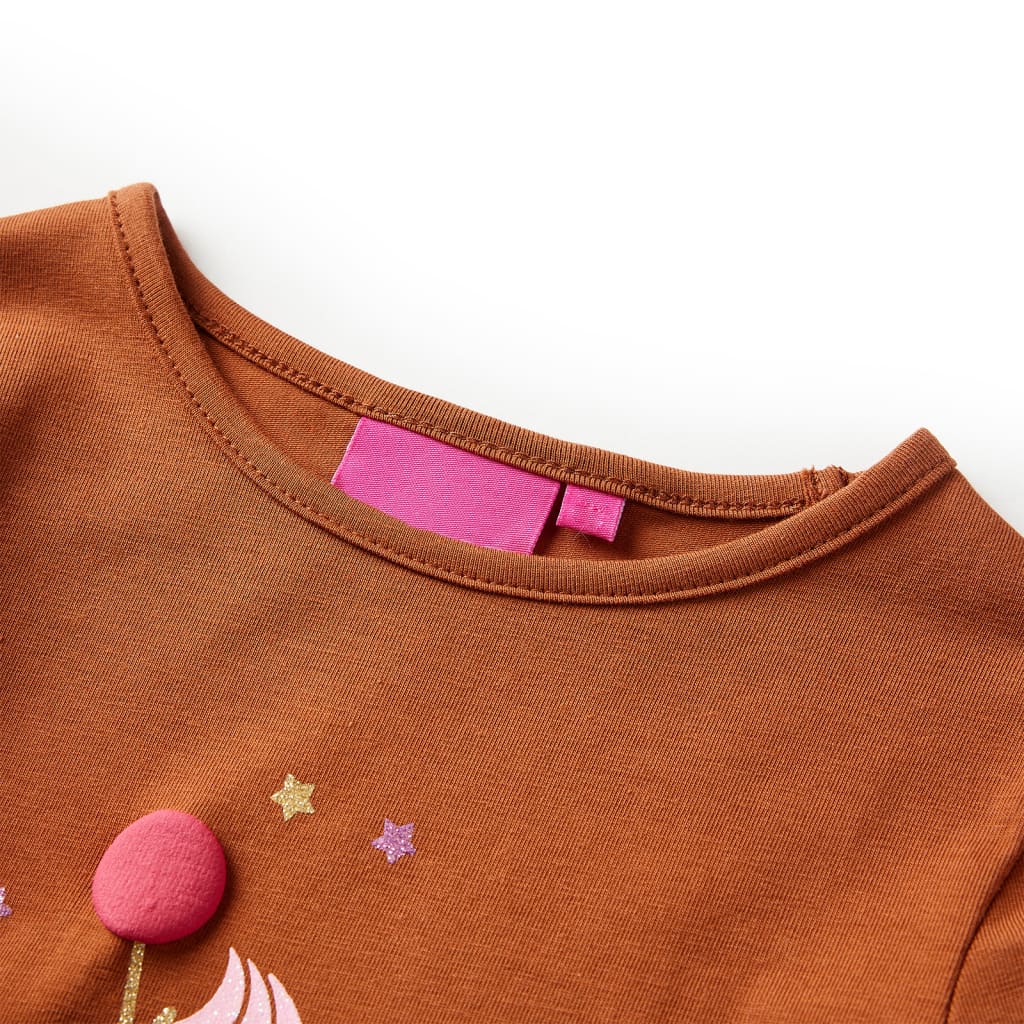 Kids' T-shirt with Long Sleeves Cognac 92