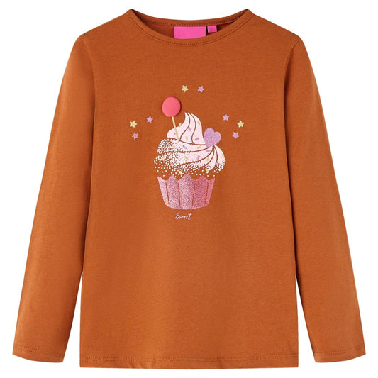 Kids' T-shirt with Long Sleeves Cognac 104