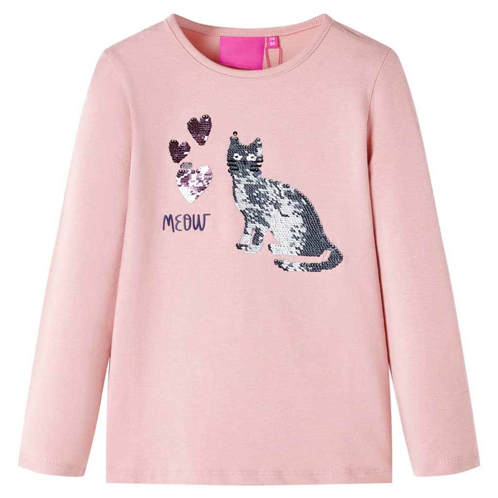 Kids' T-shirt with Long Sleeves Light Pink 92