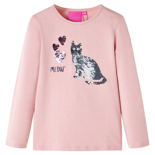 Kids' T-shirt with Long Sleeves Light Pink 92