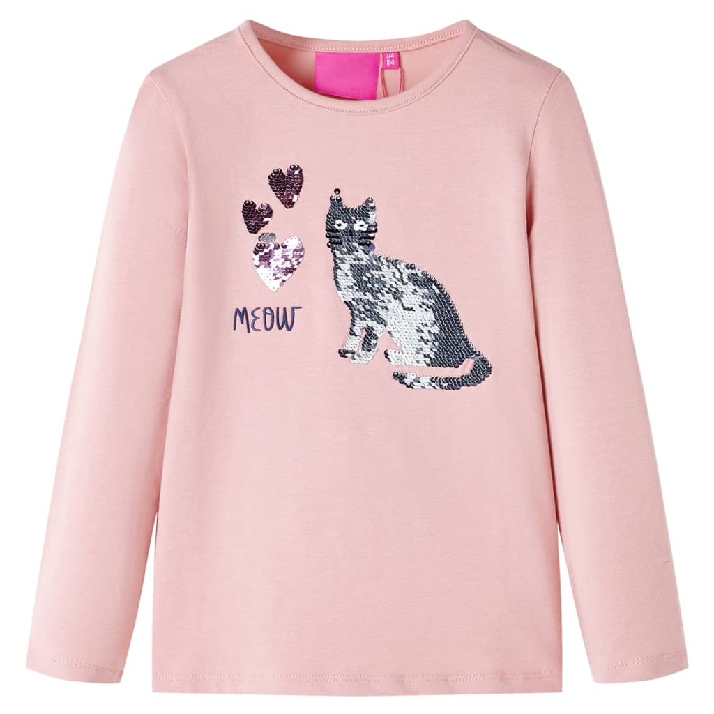 Kids' T-shirt with Long Sleeves Light Pink 128