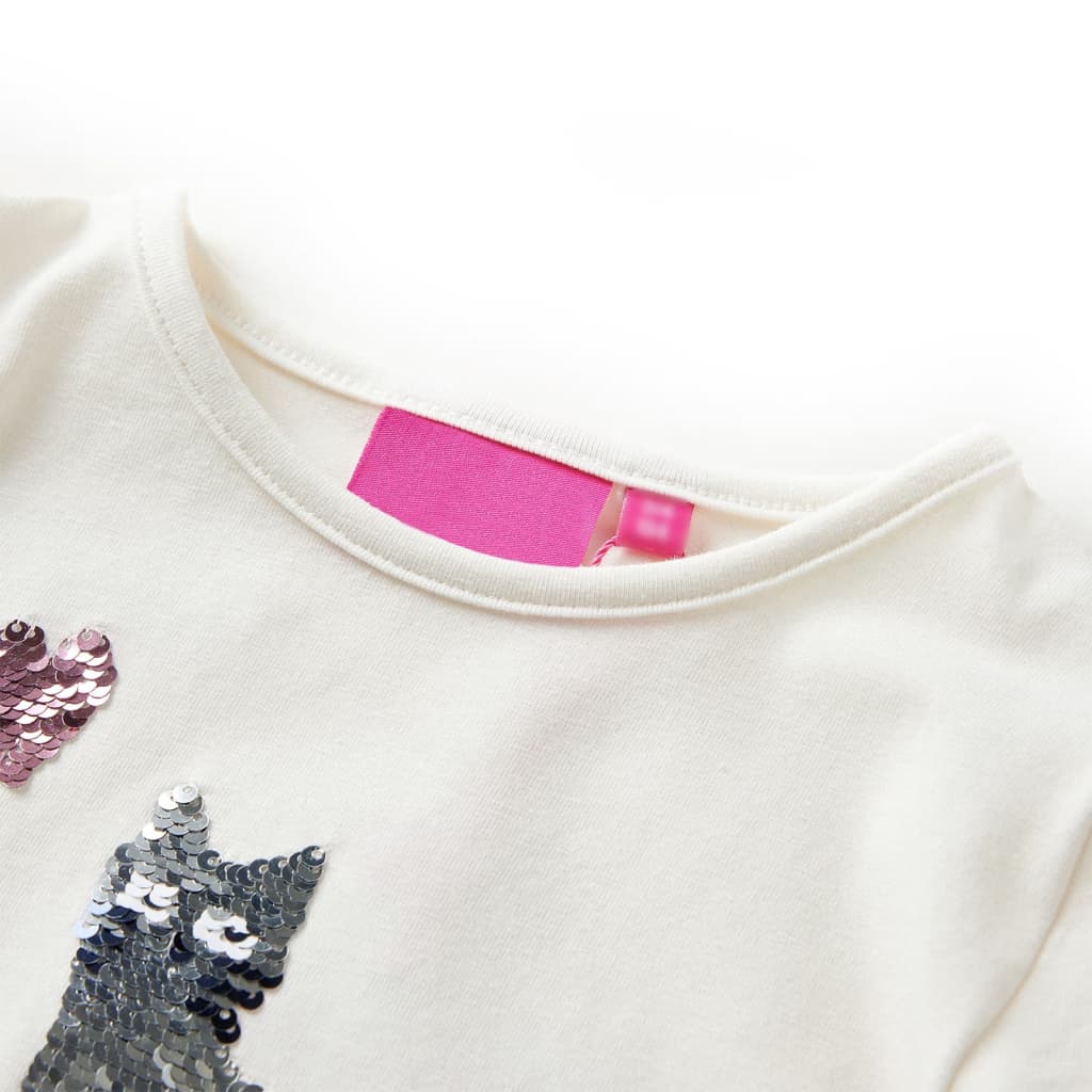 Kids' T-shirt with Long Sleeves Ecru 128