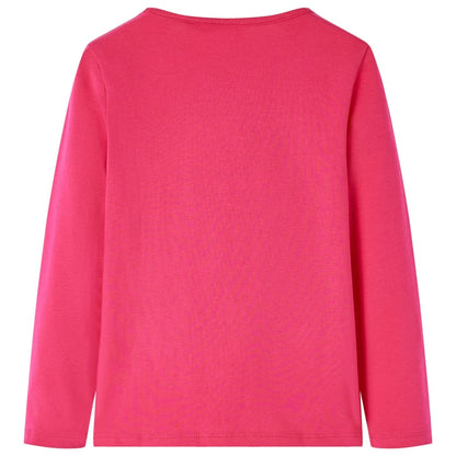 Kids' T-shirt with Long Sleeves Bright Pink 92