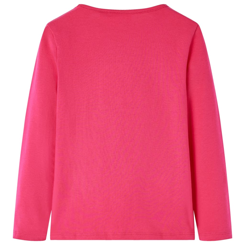 Kids' T-shirt with Long Sleeves Bright Pink 128