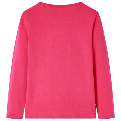 Kids' T-shirt with Long Sleeves Bright Pink 128