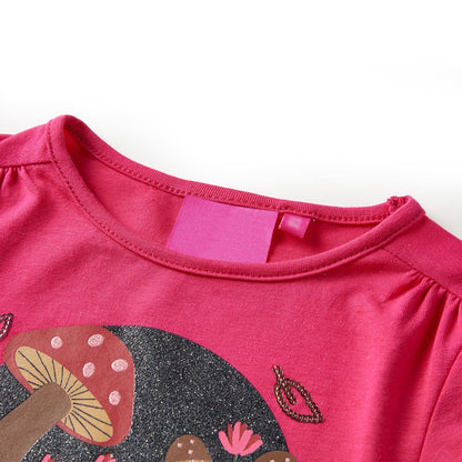 Kids' T-shirt with Long Sleeves Bright Pink 128