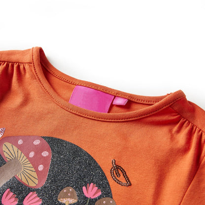 Kids' T-shirt with Long Sleeves Burnt Orange 92