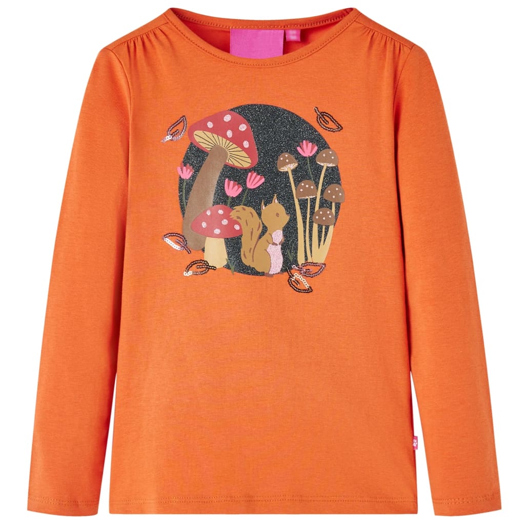 Kids' T-shirt with Long Sleeves Burnt Orange 128