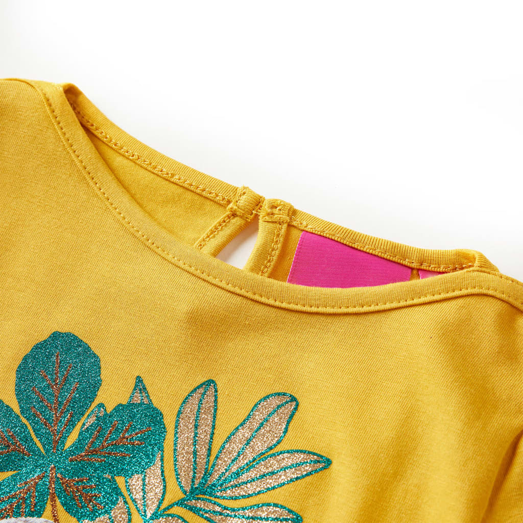 Kids' T-shirt with Long Sleeves Ochre 104