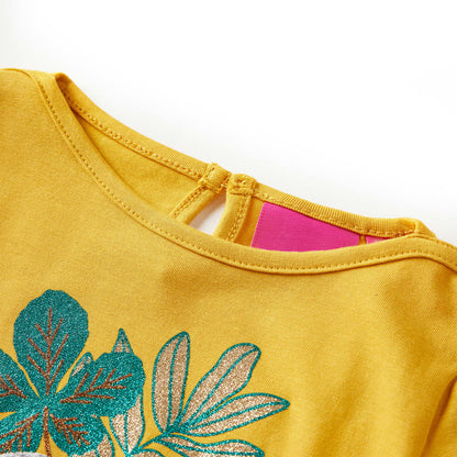 Kids' T-shirt with Long Sleeves Ochre 104