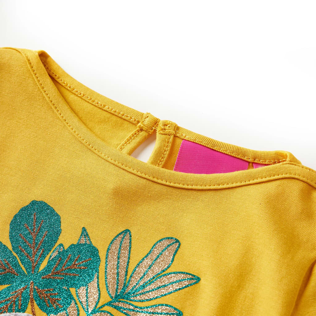 Kids' T-shirt with Long Sleeves Ochre 140