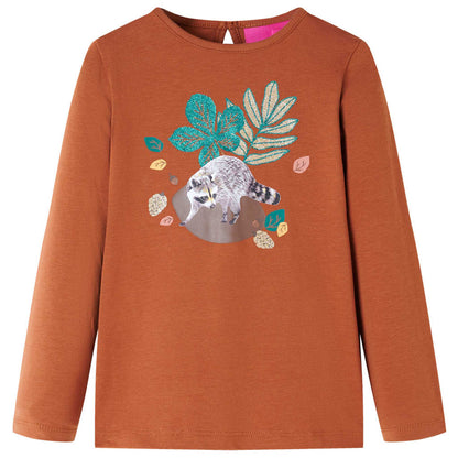 Kids' T-shirt with Long Sleeves Cognac 104