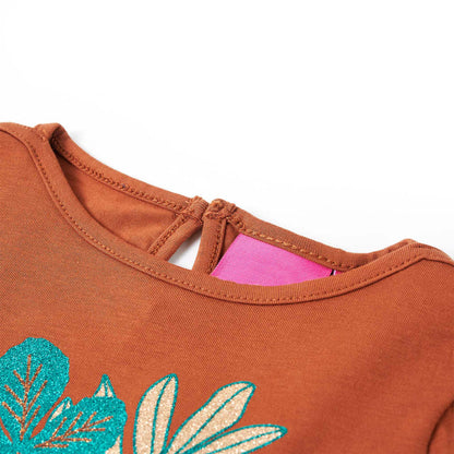 Kids' T-shirt with Long Sleeves Cognac 104