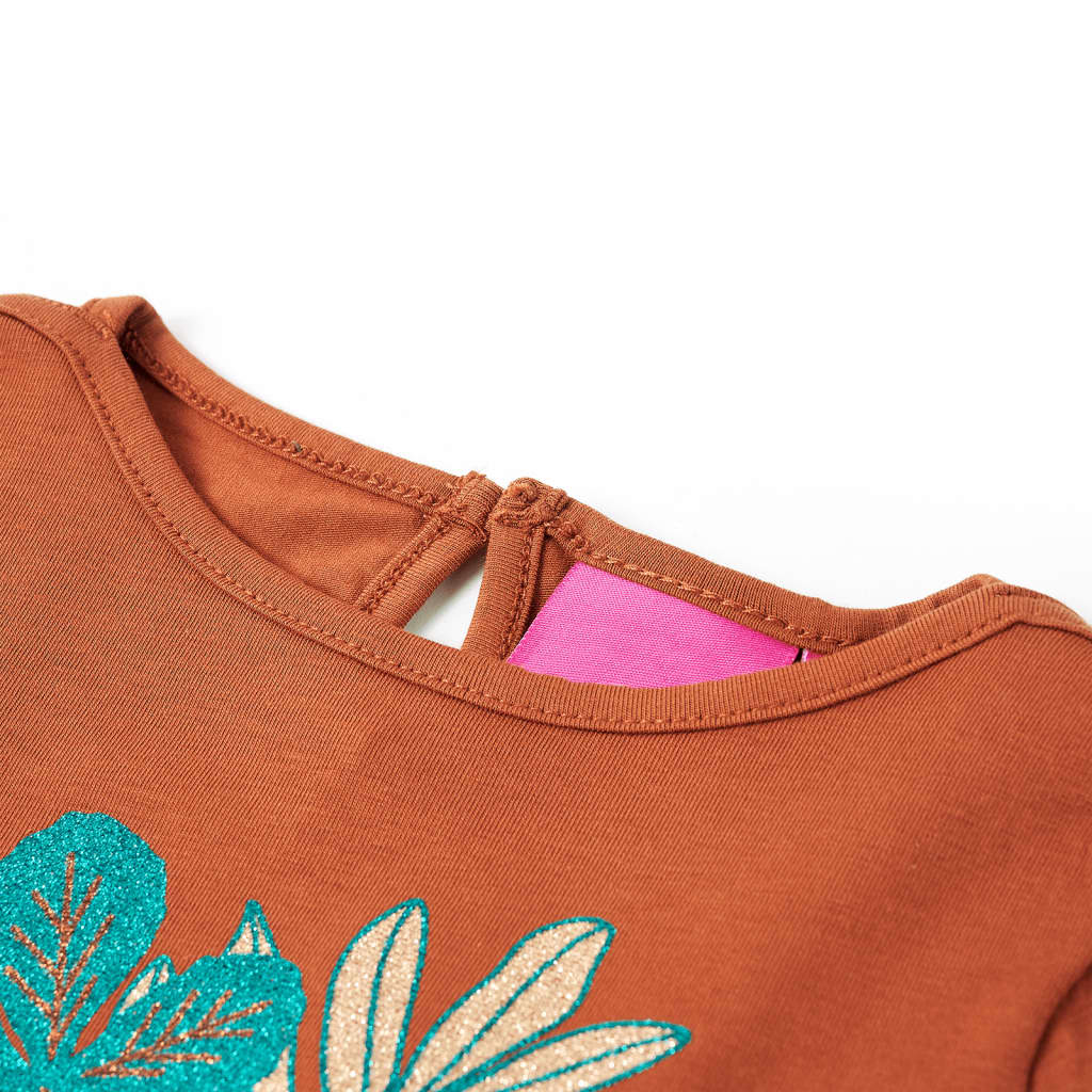 Kids' T-shirt with Long Sleeves Cognac 140