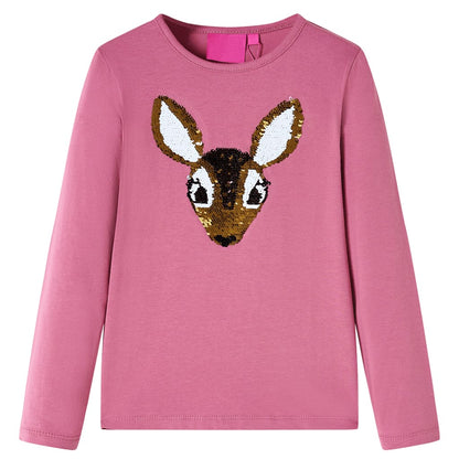 Kids' T-shirt with Long Sleeves Raspberry 128