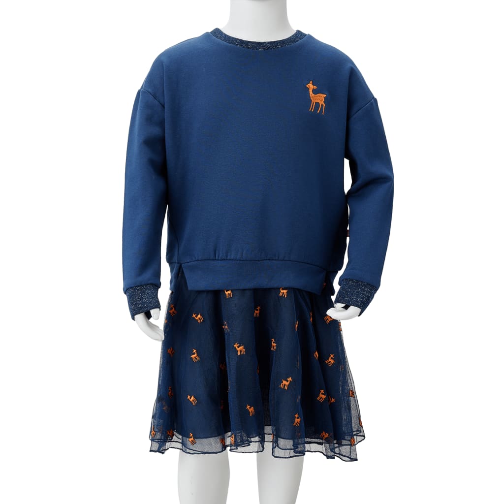 Kids' Dress with Long Sleeves Navy 92