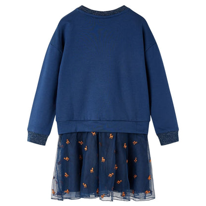 Kids' Dress with Long Sleeves Navy 116