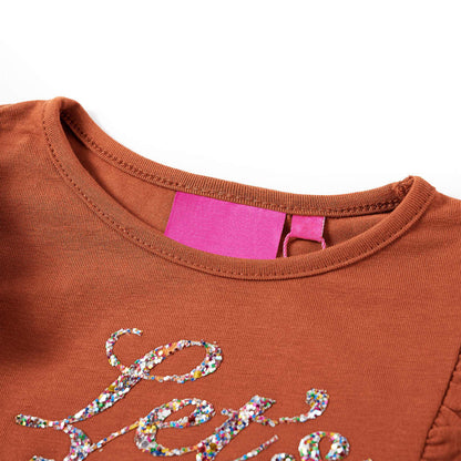 Kids' T-shirt with Long Sleeves Cognac 92