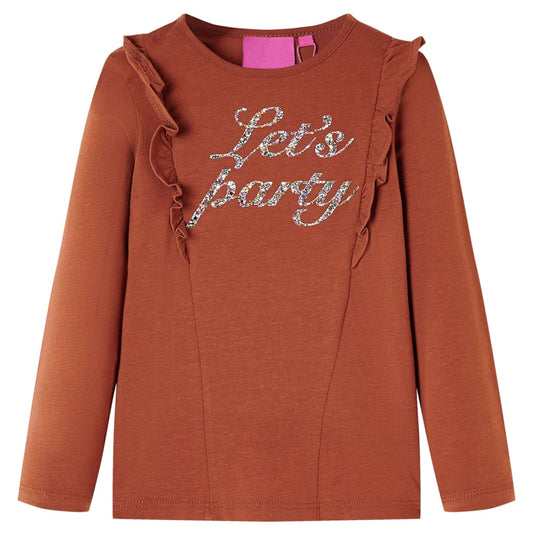 Kids' T-shirt with Long Sleeves Cognac 116