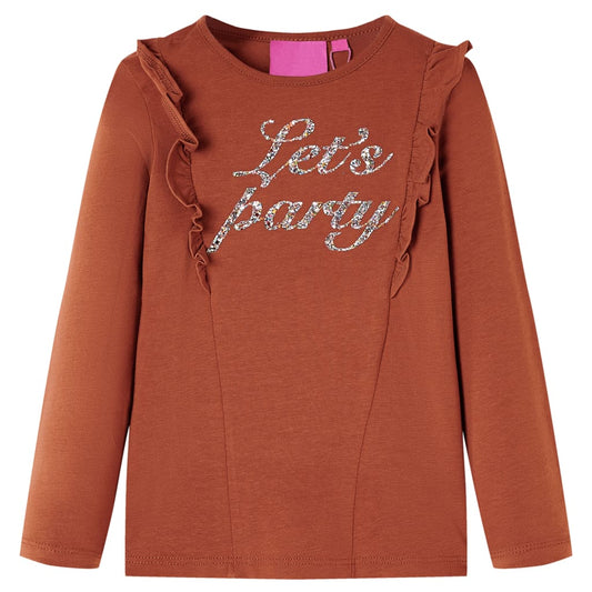 Kids' T-shirt with Long Sleeves Cognac 140