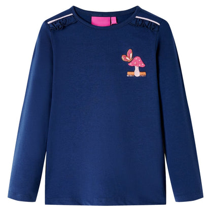 Kids' T-shirt with Long Sleeves Navy Blue 104