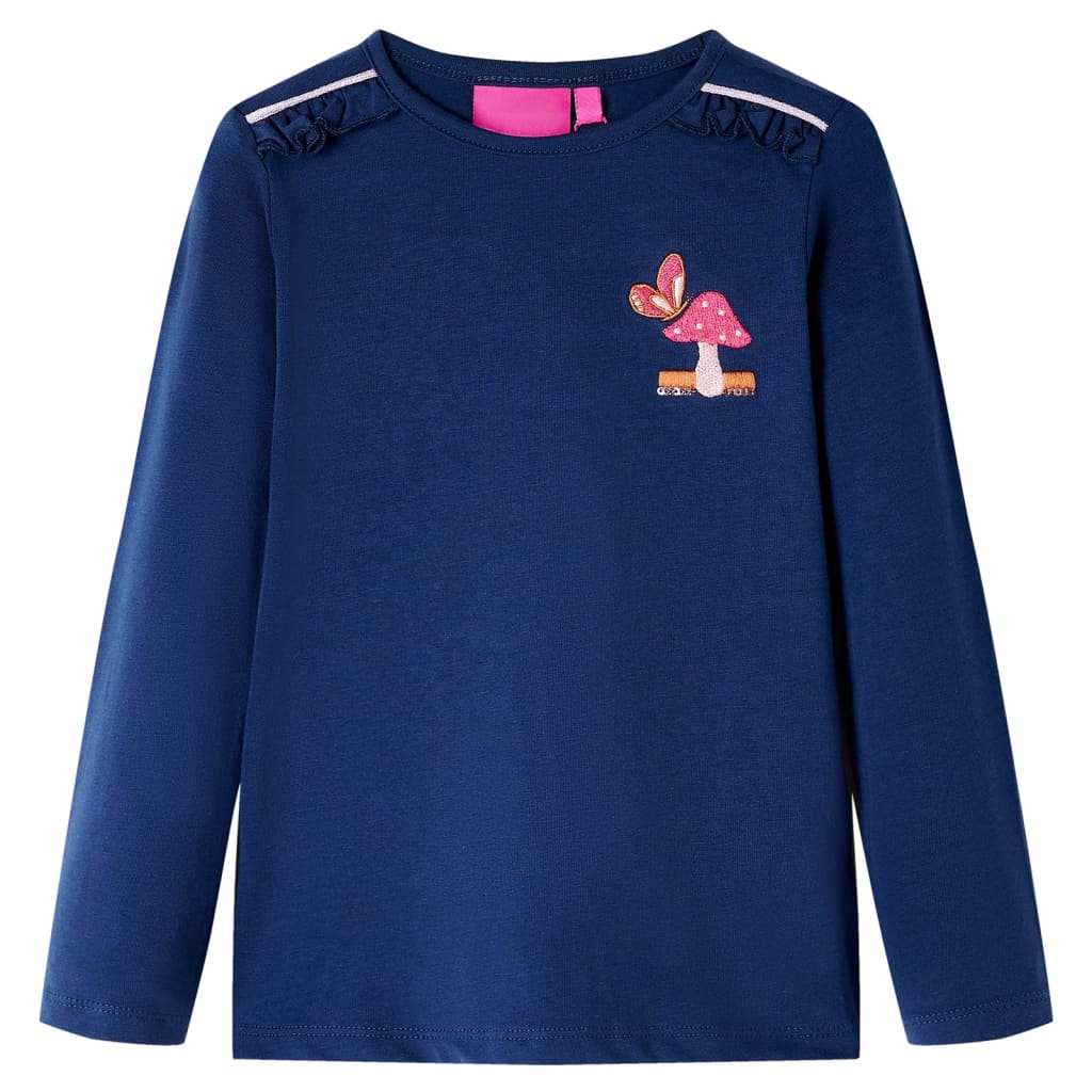 Kids' T-shirt with Long Sleeves Navy Blue 128