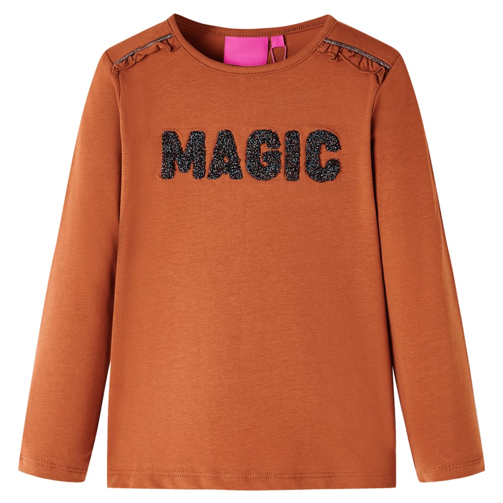 Kids' T-shirt with Long Sleeves Cognac 116