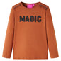 Kids' T-shirt with Long Sleeves Cognac 128