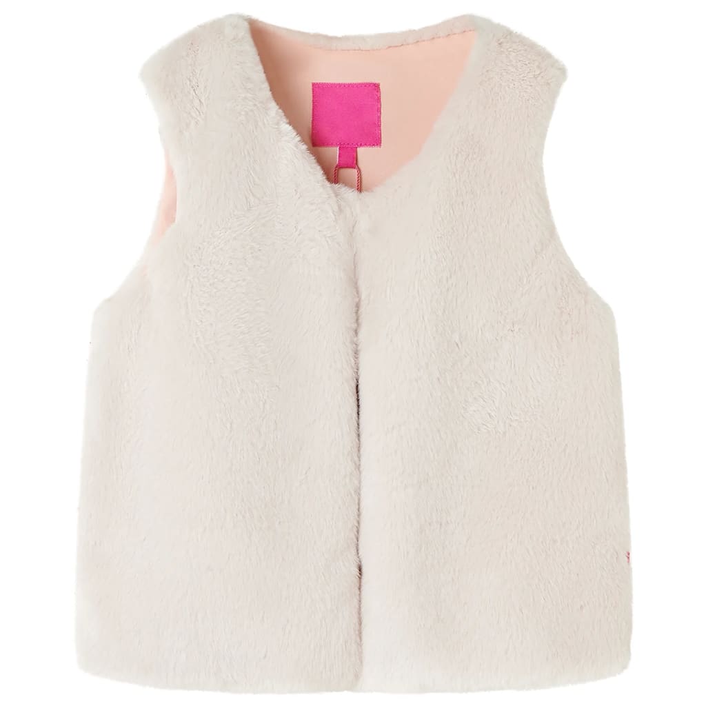 Kids' Vest Faux Fur Beige 92