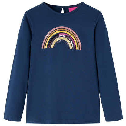 Kids' T-shirt with Long Sleeves Navy Blue 92