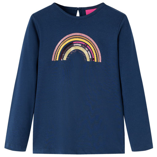 Kids' T-shirt with Long Sleeves Navy Blue 92