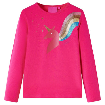 Kids' T-shirt with Long Sleeves Bright Pink 104