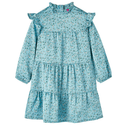 Kids' Dress with Long Sleeves Blue 104