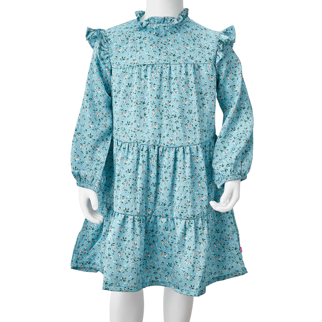 Kids' Dress with Long Sleeves Blue 104