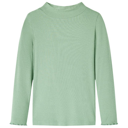 Kids' T-shirt with Long Sleeves Mock Turtleneck Dark Mint 104