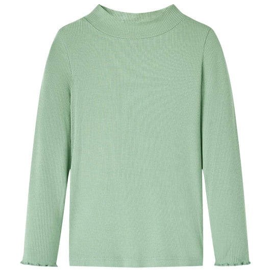 Kids' T-shirt with Long Sleeves Mock Turtleneck Dark Mint 104