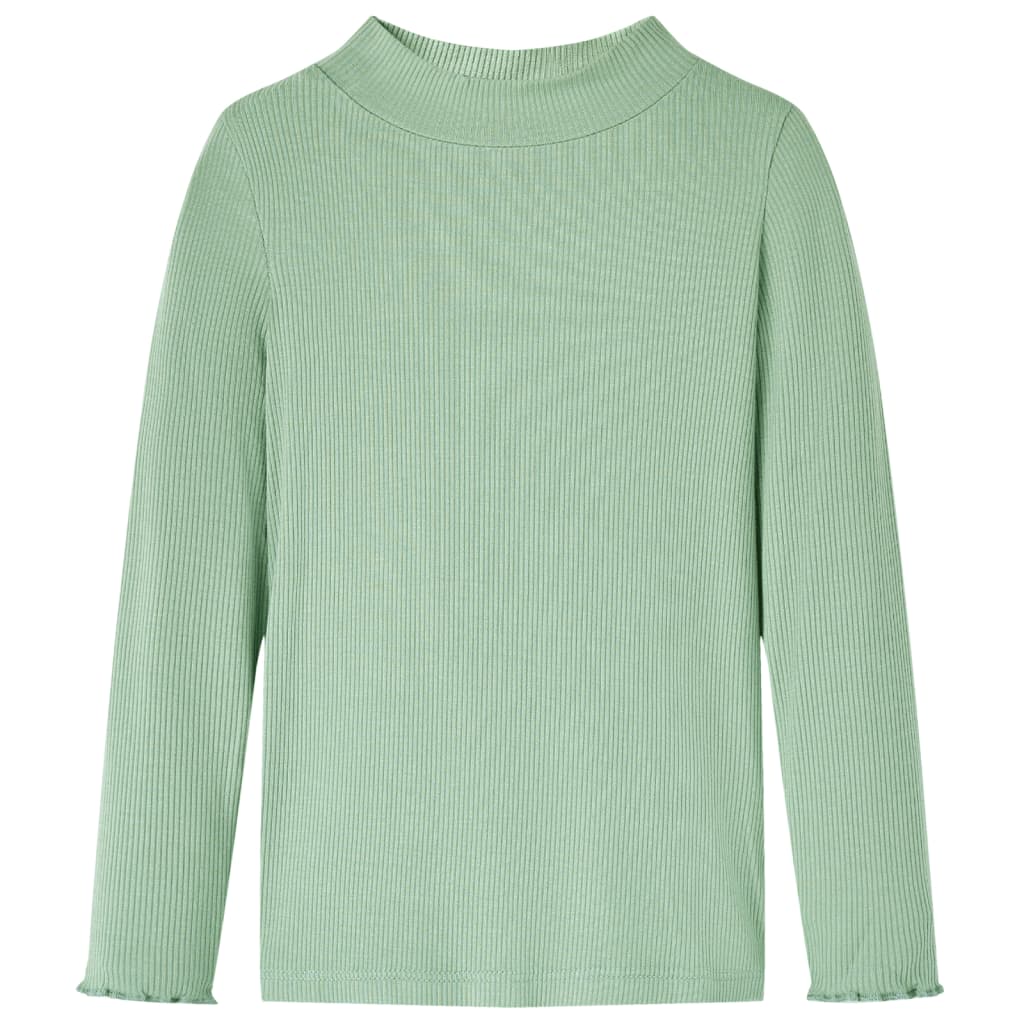 Kids' T-shirt with Long Sleeves Mock Turtleneck Dark Mint 116