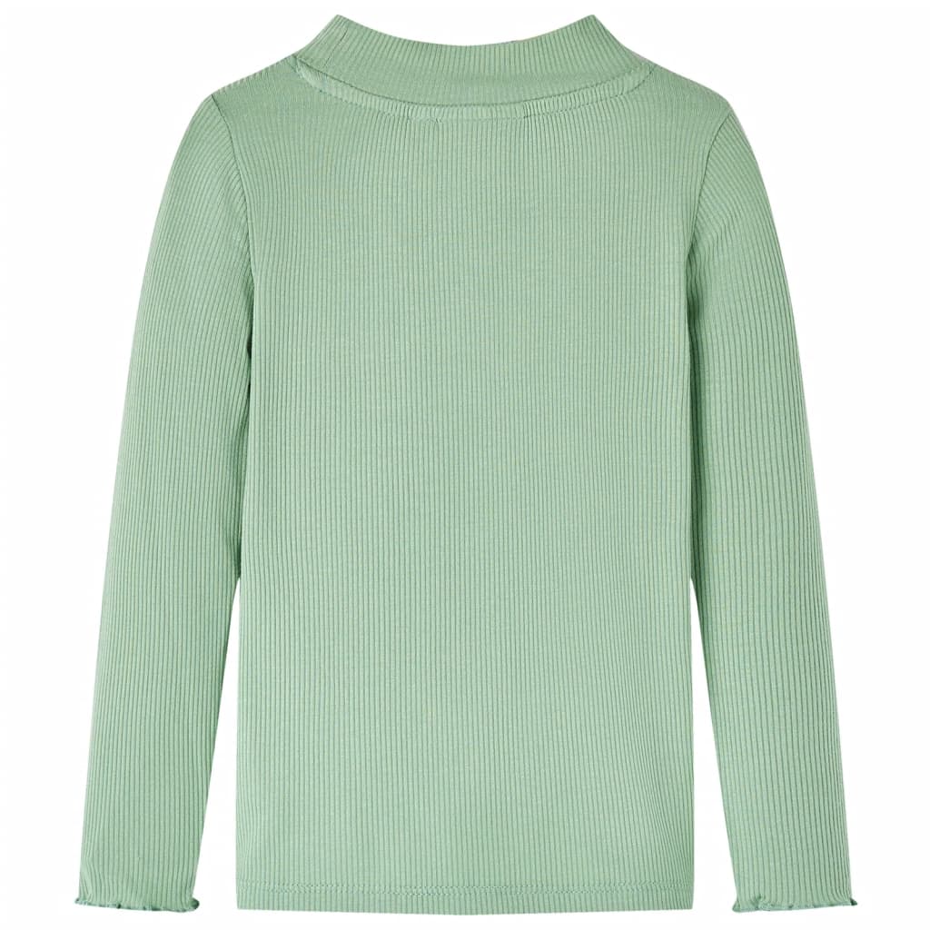 Kids' T-shirt with Long Sleeves Mock Turtleneck Dark Mint 116