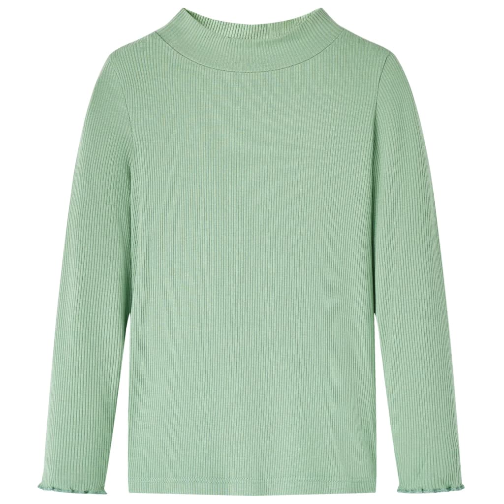 Kids' T-shirt with Long Sleeves Mock Turtleneck Dark Mint 140