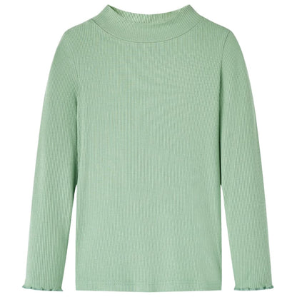 Kids' T-shirt with Long Sleeves Mock Turtleneck Dark Mint 140